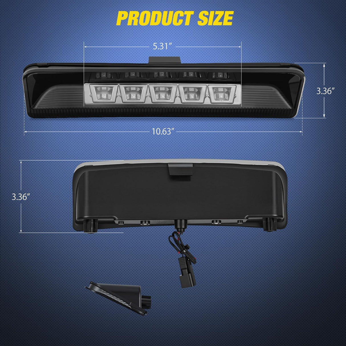 Third Brake Light Tail High Mount 3rd Stop Lights Smoked Lens Compatible with Ford Explorer U502 2011 2012 2013 2014 2015 Van SUV Rear Center Cab Lamp