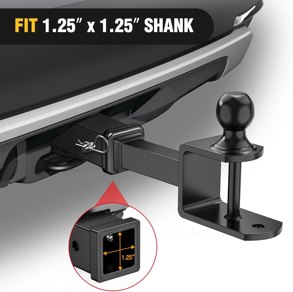 Hitch Adapter 1-1/4 Inch x 6 Inch Combo Bar Trailer Receiver Tube Weld-on Raw Steel Hitch Bar