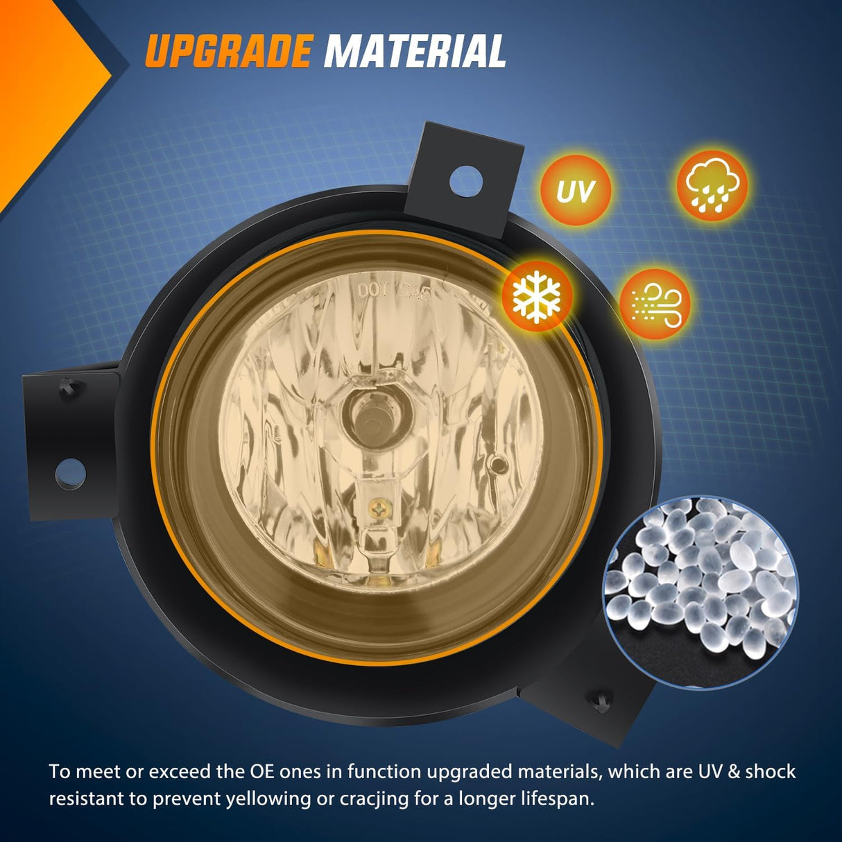 Fog Lights Assembly Compatible with 2001 2002 2003 Ford Ranger w/H10 12V 42W Bulbs Clear Lens Driver and Passenger Side