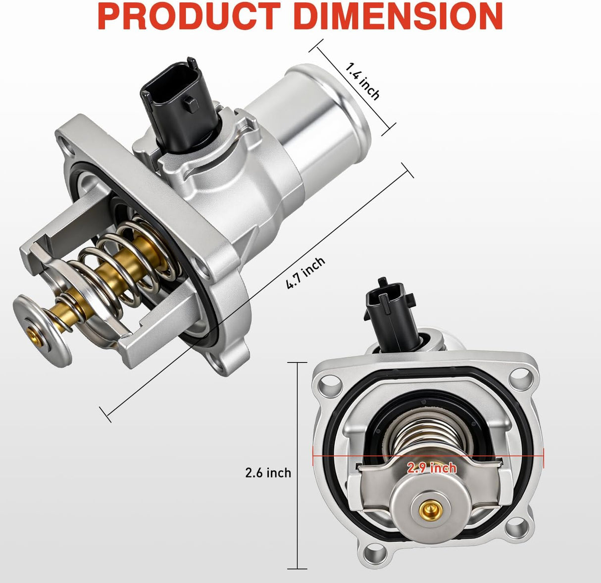 Aluminium Thermostat Housing Assembly Compatible with Chevy Aveo 09-14 Cruze 10-20 Sonic 12-15 Pontiac G3 09-10 Engine Coolant Thermostat Housing for Car 96984104 55564891 55578419 55597008
