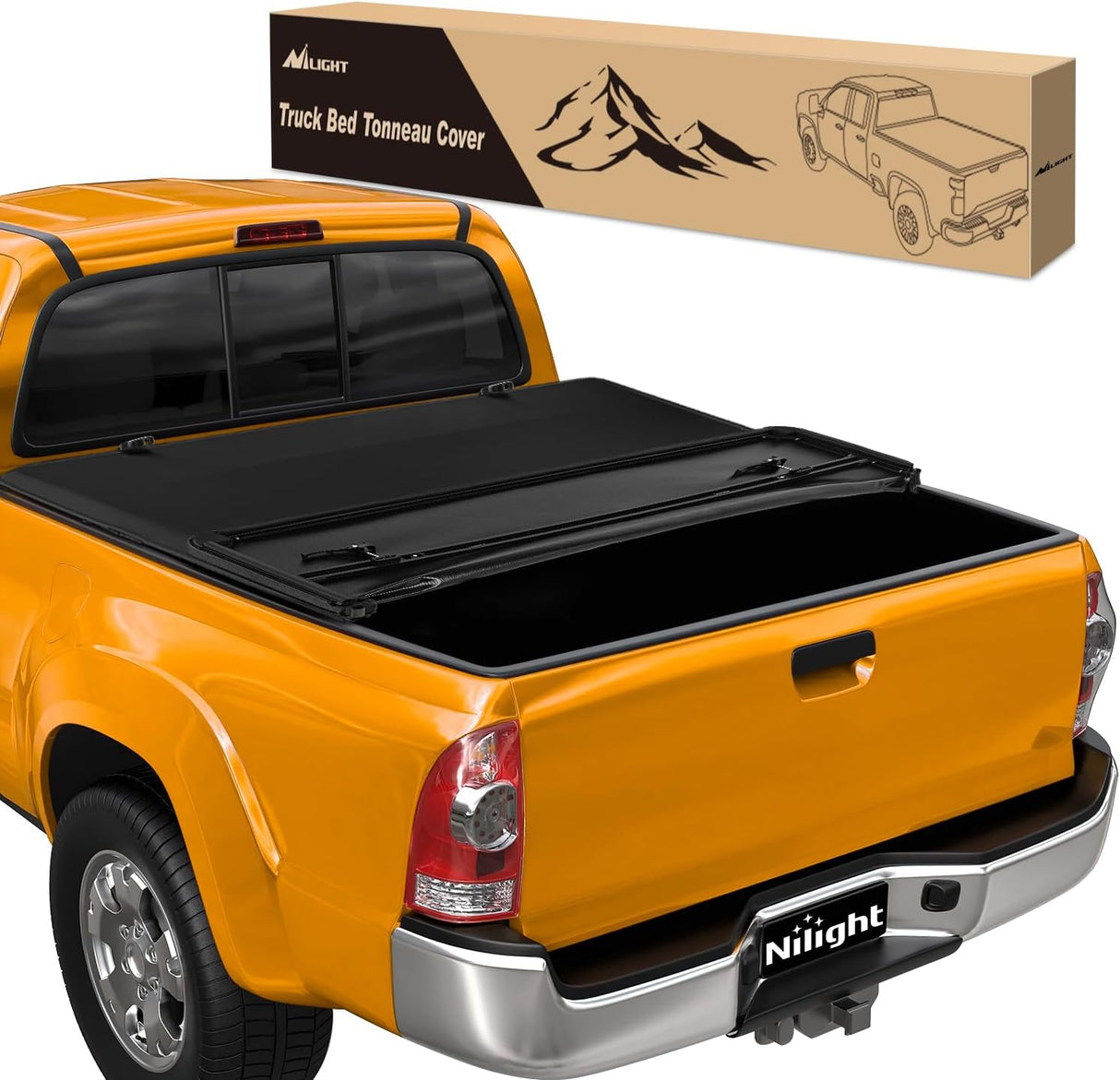Truck Bed Tonneau Cover Soft Tri-fold Compatible with Toyota Tacoma 2005 2006 2007 2008 2009 2010 2011 2012 2013 2014 2015-5ft