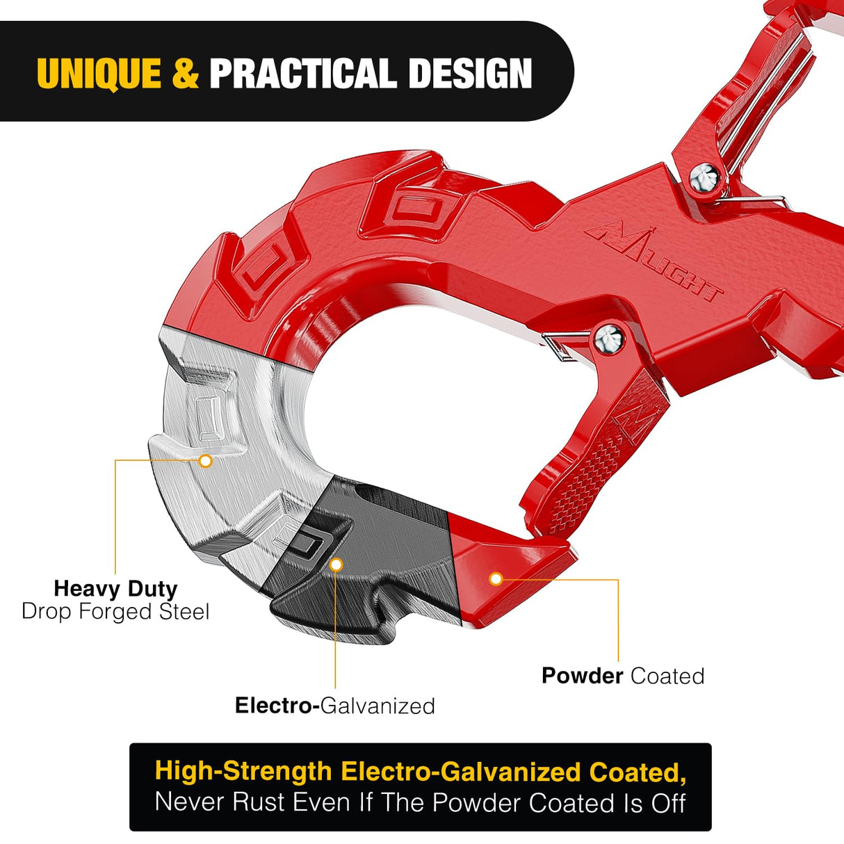 Quick Release S-Tow Shackle Hook – Heavy Duty Off-Road Recovery Hook, Fits Winch Rope & Recovery Strap, 11,000 LBS Working Load, for Jeep, SUV, ATV, Trailers, Forged Steel, Red