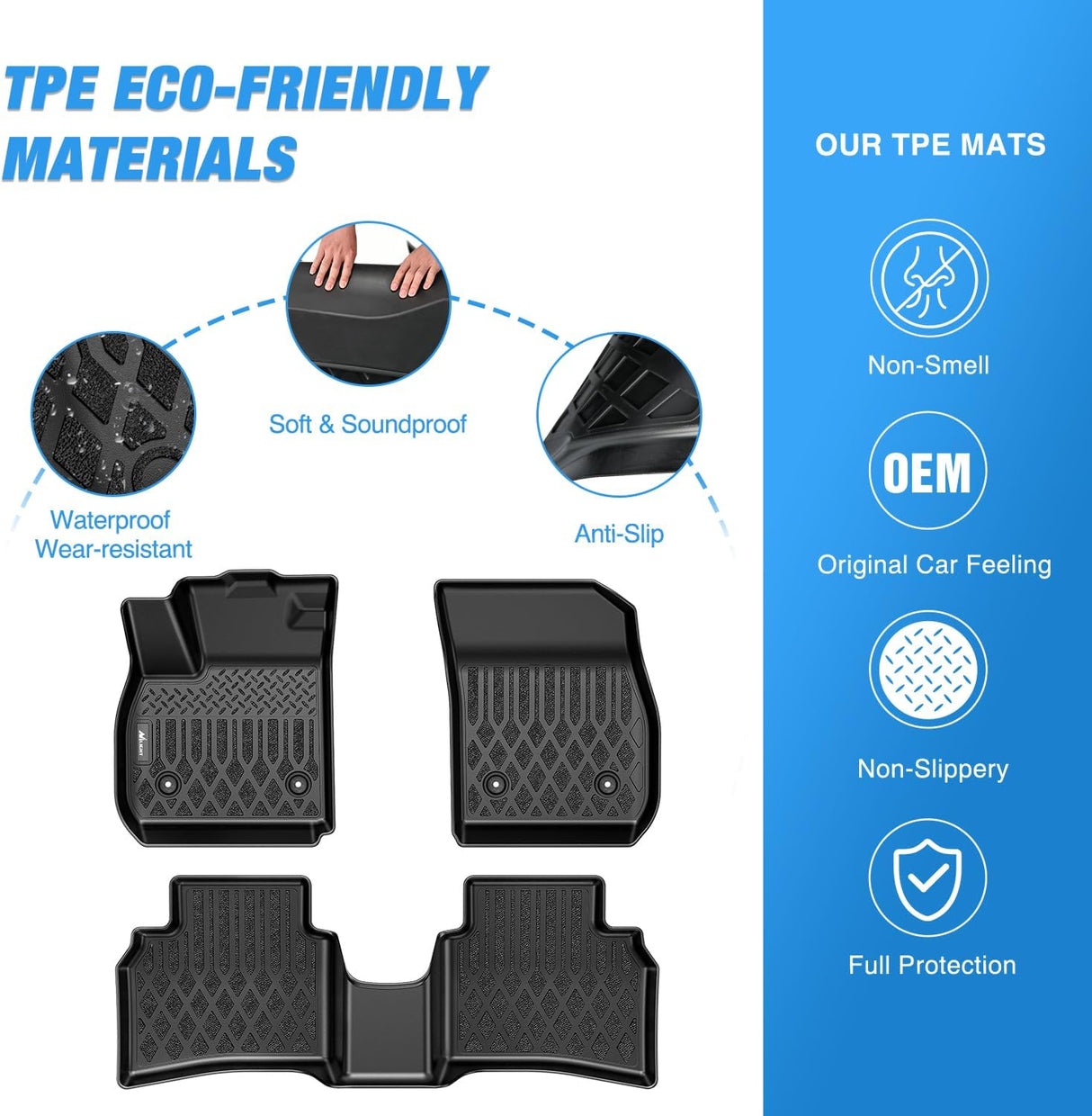 TPE Floor Mats for Buick Envision 2021 2022 2023 2024 2025 2026 All Weather Custom Fit Heavy Duty Floor Liners