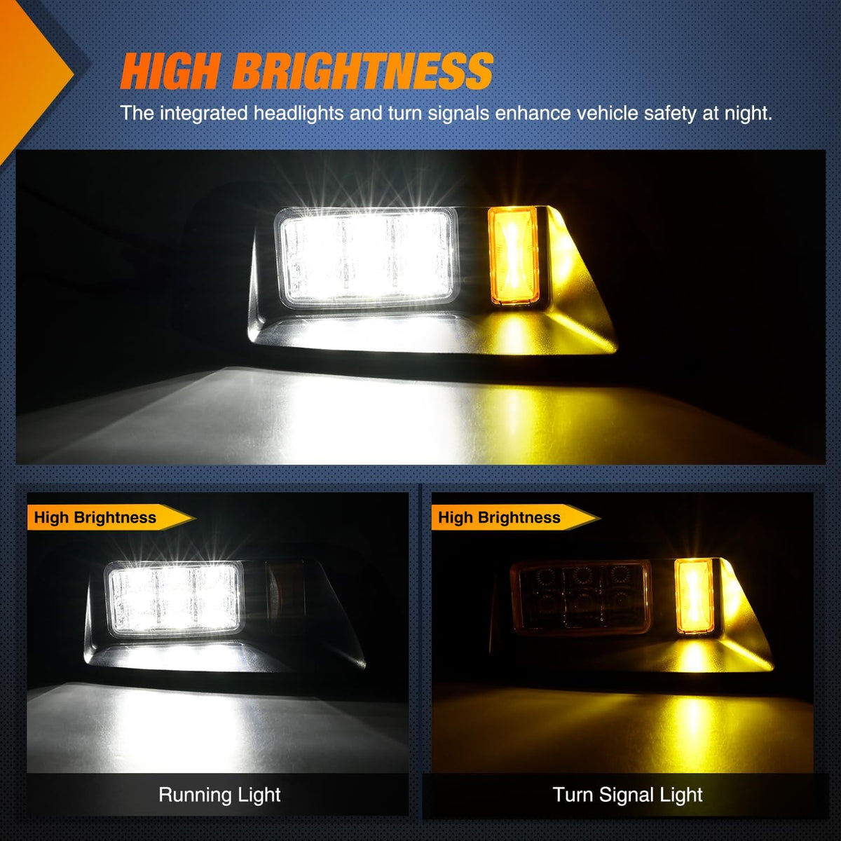 Golf Cart LED Headlights 2PCS 12V Turn Signals EZGO TXT | High Brightness Waterproof Plug and Play Design Running Light Upgrade Easy Installation for 1996-2013 EZGO TXT Electric Carts