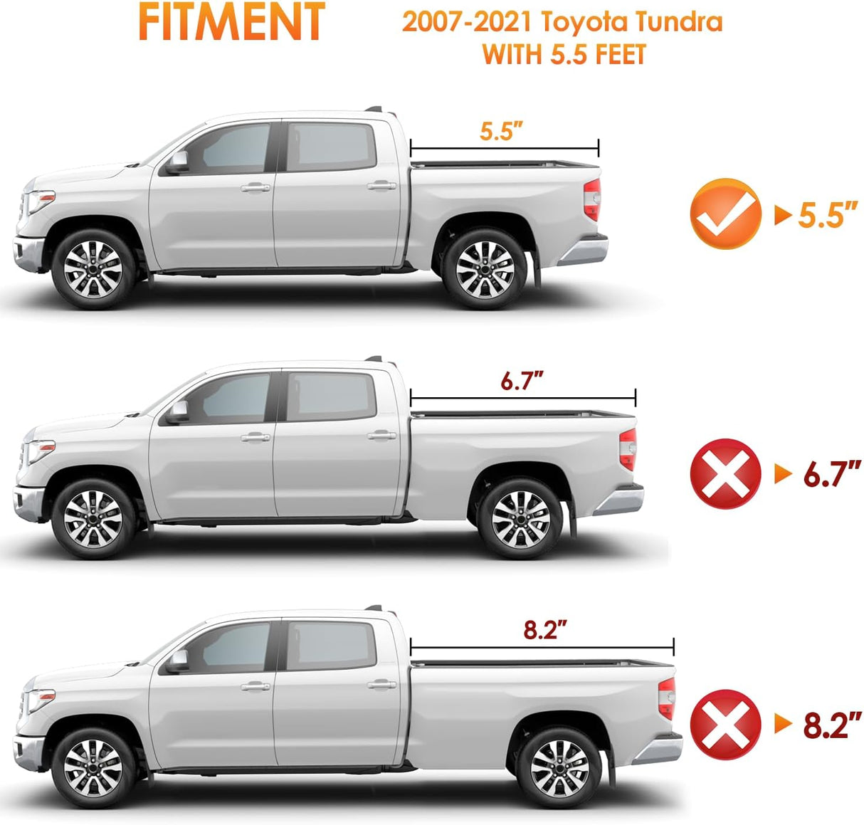 Soft Roll-Up Tonneau Cover Compatible with Toyota Tundra 2007 2008 2009 2010 2011 2012 2013 2014 2015 2016 2017 2018 2019 2020 2021– 5.5ft Truck Bed Cover