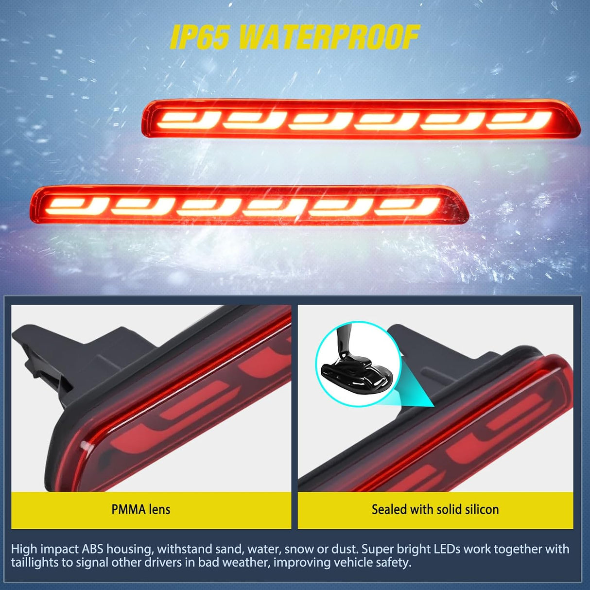 Red Lens Rear Bumper Tail Light for 2023-2024 Honda CR-V | LED Reflector Rear Bumper Lamps Brake Turn Signal Sequential Flashing Driving Taillights Replacement