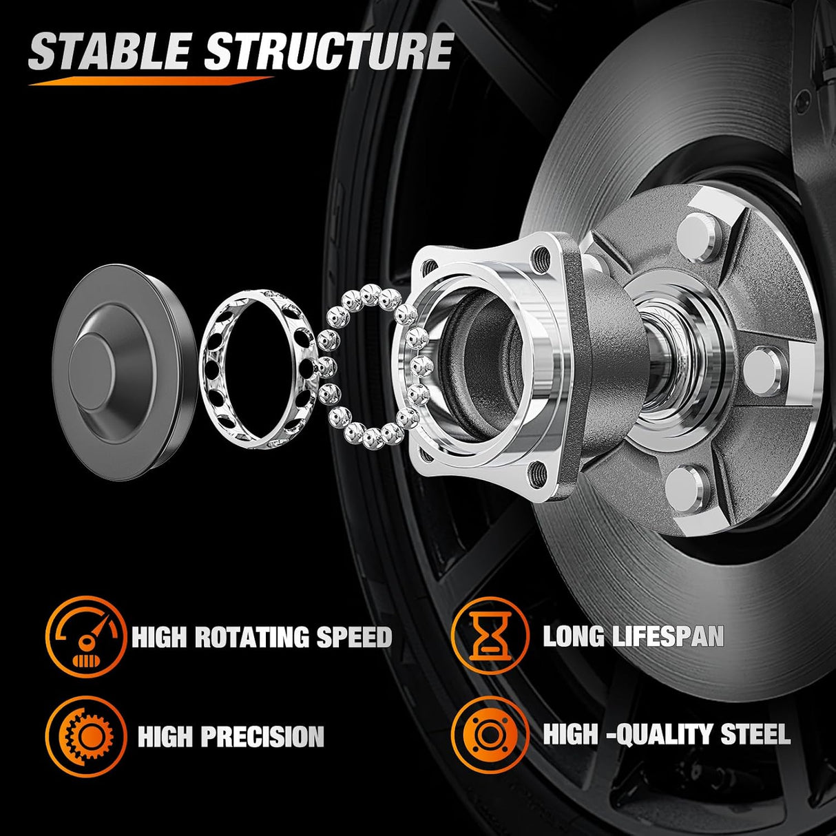 Rear Wheel Hub and Bearing Assembly for Toyota Corolla 2003 2004 2005 2006 2007 2008, Matrix 2003-2008, Celica 2000-2005 & Pontiac Vibe 2003-2008, FWD 512216-2Pack