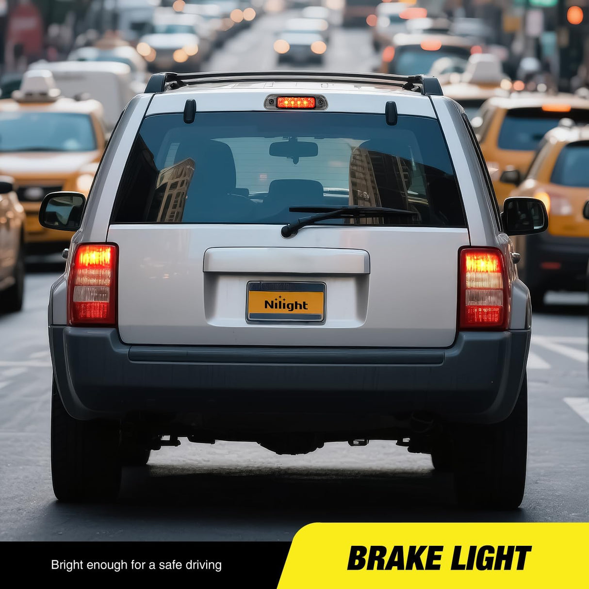Third Brake Light for Jeep Cherokee 1999 2000 2001 2002 2003 2004 | for Jeep Cherokee 1999 2000 2001 2002 2003 2004, High Mount 3rd Stop LED Car Rear Cab Center Lamp Replacement, Smoked Lens