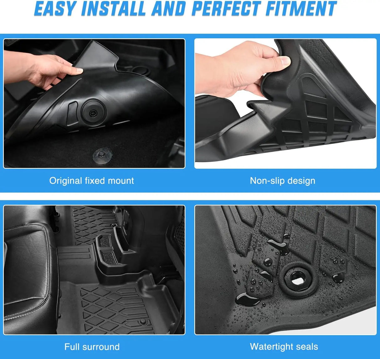 2023 2024 Chevy Colorado/GMC Canyon Crew Cab TPE Floor Mats Nilight
