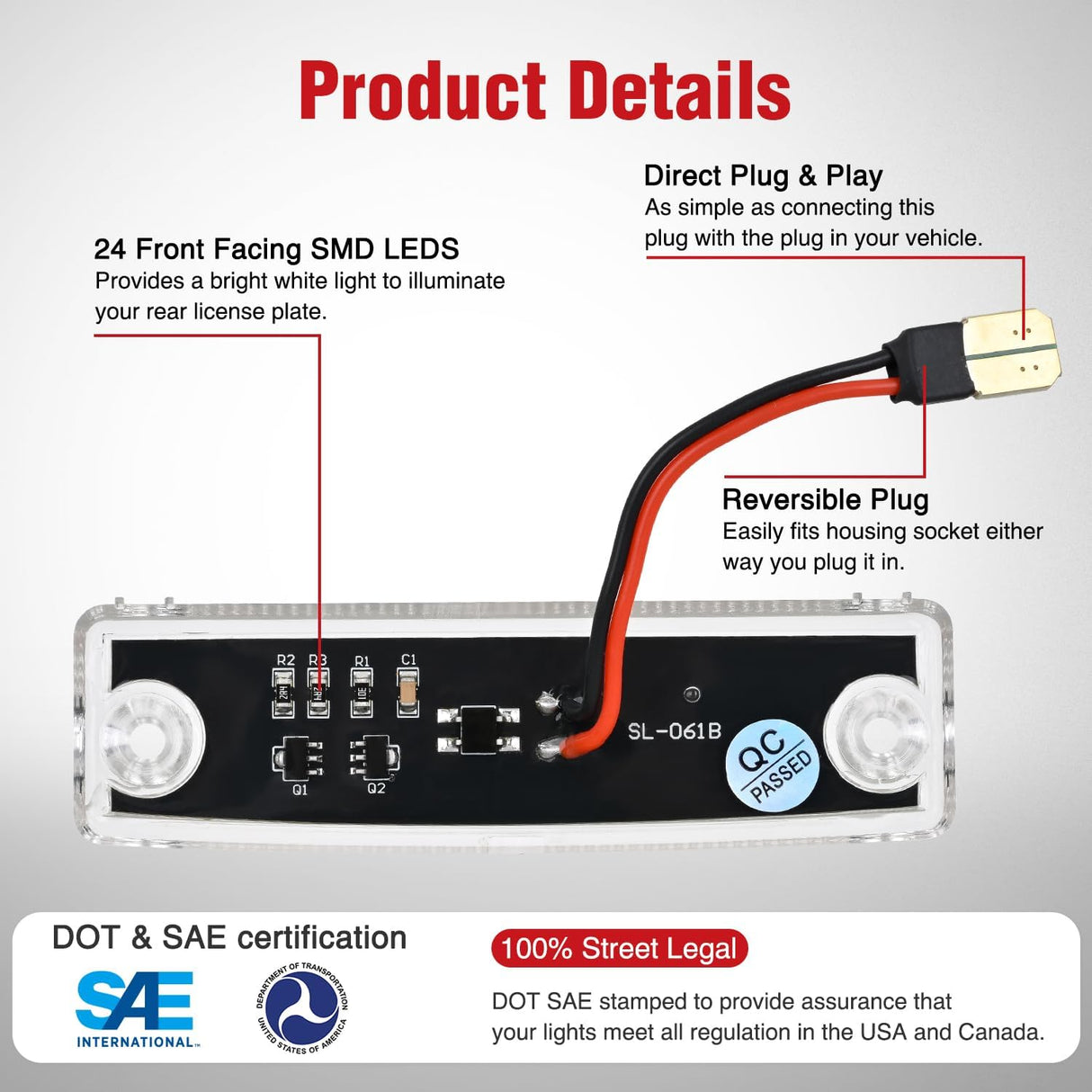 License Plate Lights Compatible with 1996 1997 1998 1999 2000 2001 2002 2003 2004 2005 2006 2007 2008 2009 2010 2011 2012 2013 2014-2022 Toyota 4Runner 6500K White Clear Lens 2PCS Pack