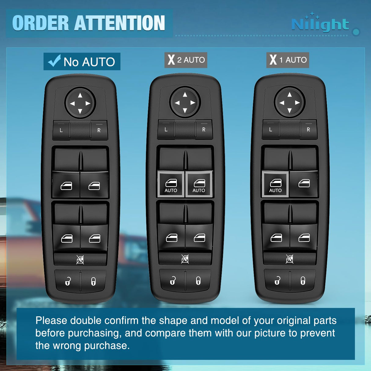Driver Power Window Switch Replacement for 2008 2009 Chrysler/Dodge | for 2008 2009 Chrysler Town & Country /Dodge Grand Caravan 920-401 04602535AC 04602535AD 04602535AE 04602535AF 04602535AG