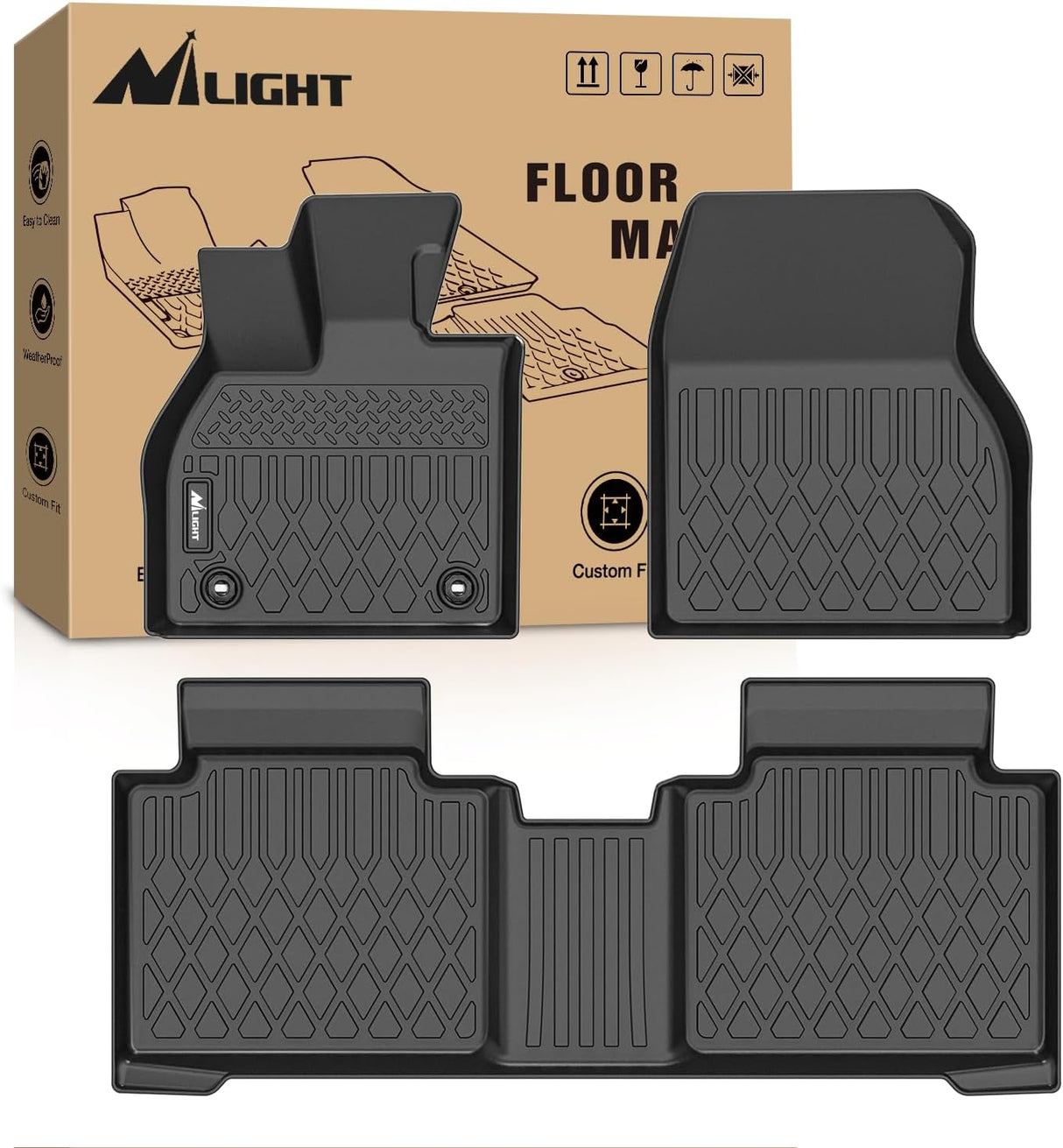 TPE Floor Mats for Subaru Solterra Toyota BZ4X 2023 2024 2025 2026, All Weather Custom Fit Heavy Duty Floor Liners