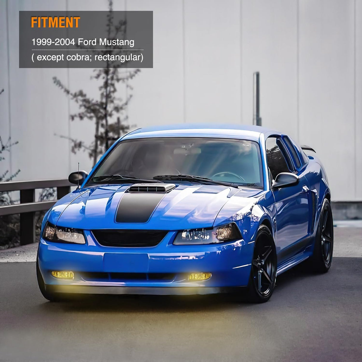 1999-2004 Ford Mustang Fog Lights Assembly Amber Lens 880 27W Bulbs Nilight