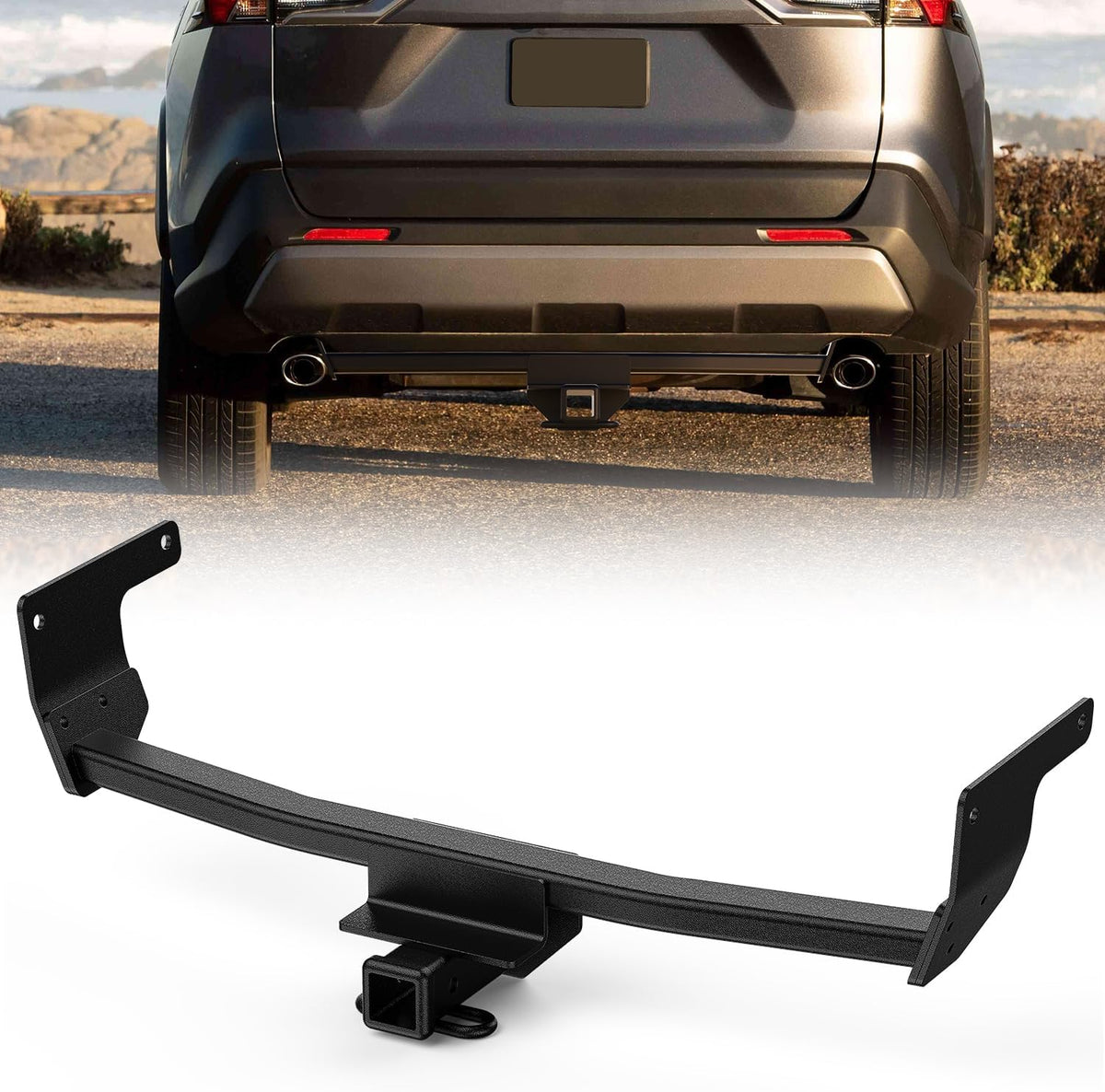 Class 3 Trailer Hitch 2 Inch Receiver Tow Hitch Compatible with 2019 2020 2021 2022 2023 2024 2025 Toyota RAV4 All 2019-2025 Toyota RAV4 Prime All Black Powder Coated