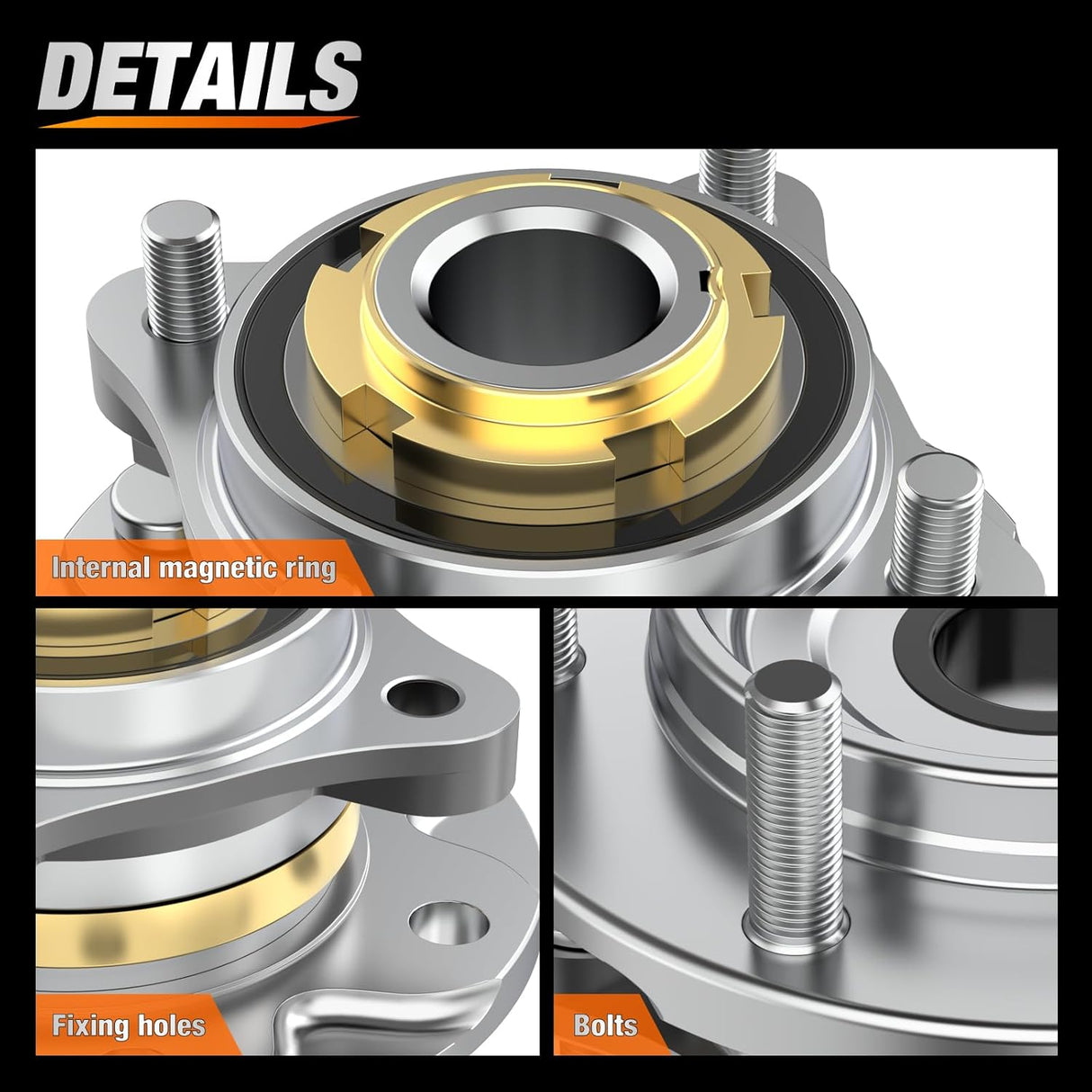 Front Wheel Bearing and Hubs Assembly for Toyota Tacoma 2005-2016 2017 2018 2019, 4Runner 2003-2016, FJ Cruiser 2007-2009, Hilux 2005-2017, 2WD Only, 6 Lugs w/ABS-950-004 2Pack