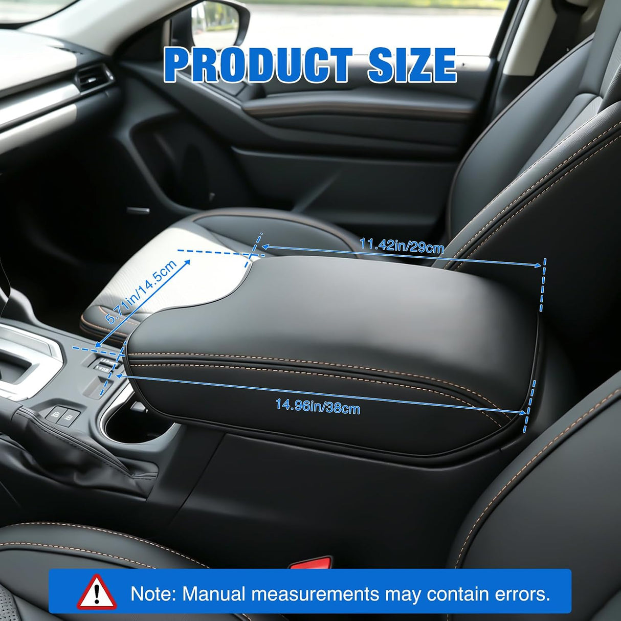 Center Console Cover for Subaru Crosstrek Impreza 2017-2023 Armrest | Premium Nappa Leather Armrest Cover for Car Waterproof Center Console Pad Protector Anti-Scratch Arm Rest Box Cover, Black
