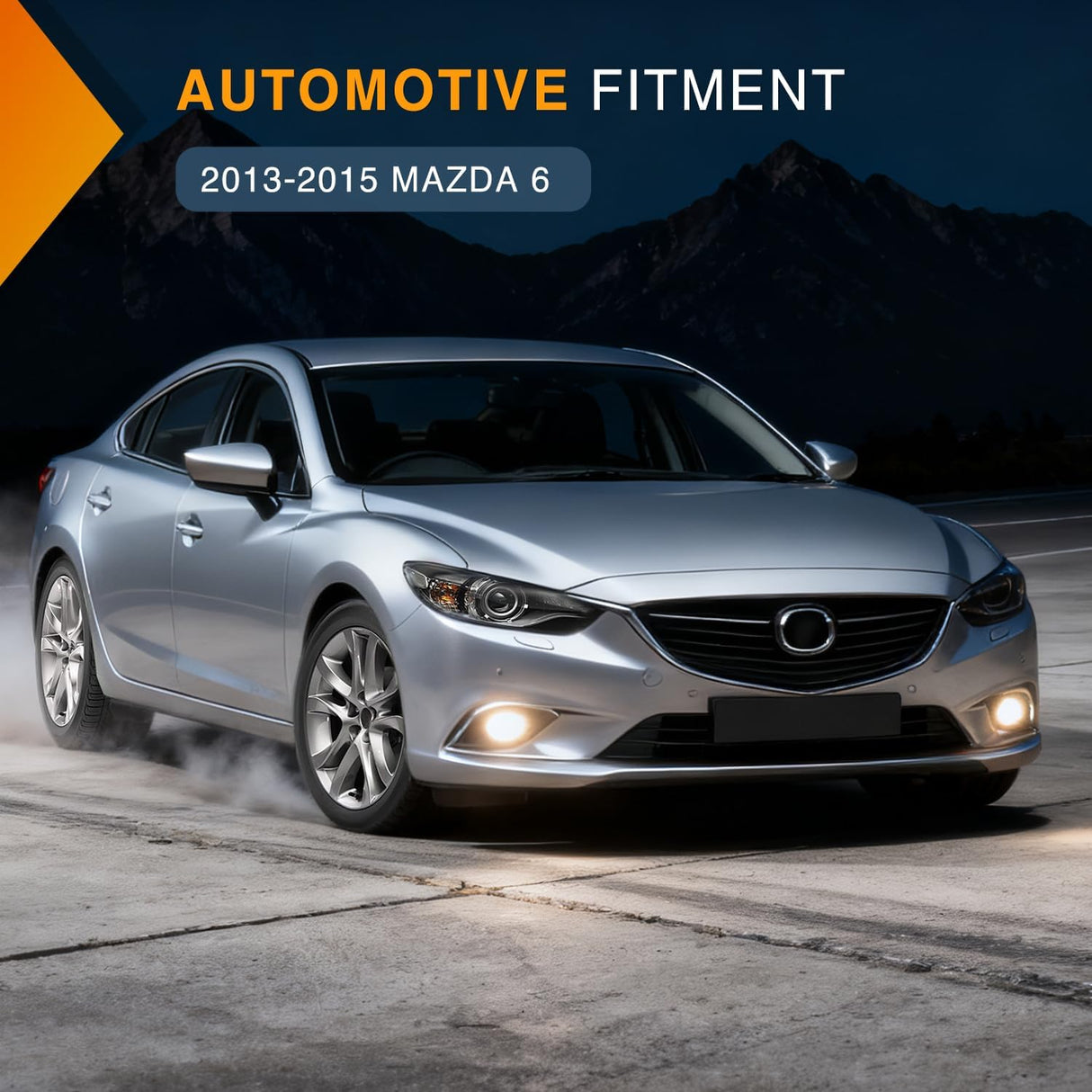 Fog Lights Assembly Compatible with 2013 2014 2015 MAZDA 6 Clear Lens Driver and Passenger Side H11 12V 55W Bulbs