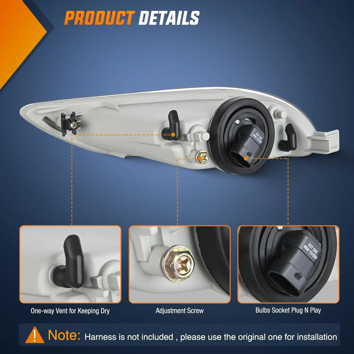 Fog Light Assembly Fog Light Assembly Compatible with 2002 2003 2004 Toyota Camry 2005 2006 2007 2008 Corolla 2002 2003 Solara Fog Lamp Replacement Clear Lens with 9006 12V 55W Bulbs