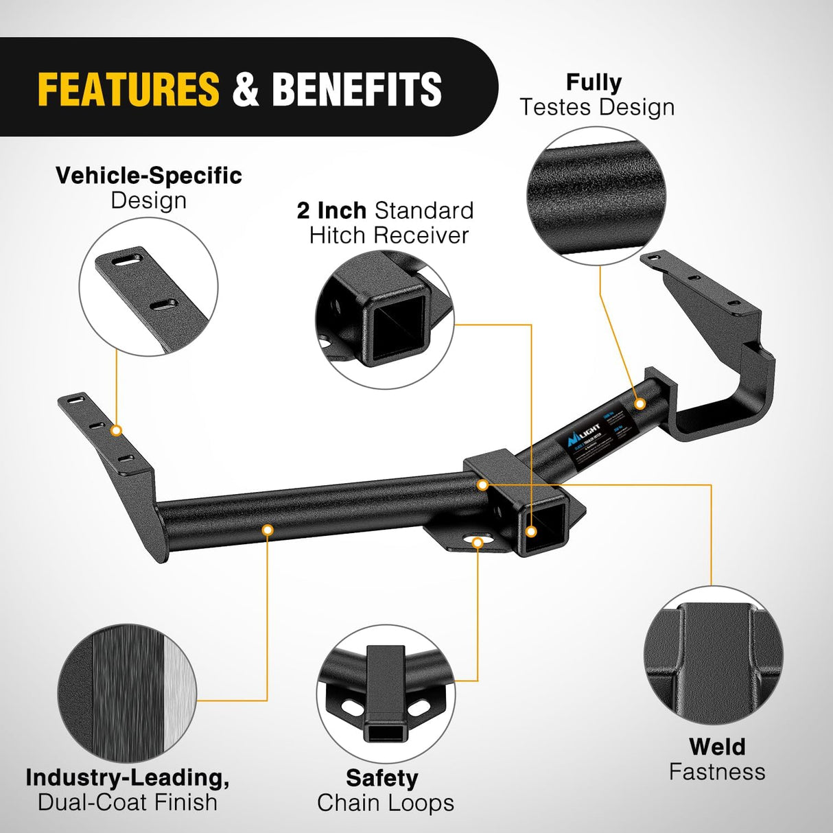 Class 3 Trailer Hitch 2 Inch Receiver for 2004-2007 Toyota Highlander; 2004-2006 Lexus RX330 ; Lexus RX400h 2006-2008; Lexus RX350 2007-2009; Multi-Fit Hitch Ball Mount Cargo Carrier Bike Rack