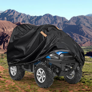 ATV Cover Waterproof 420D Heavy Duty Ripstop Material Black Protects 4 Wheeler from Snow Rain All Season All Weather UV Protection Fits up to 100