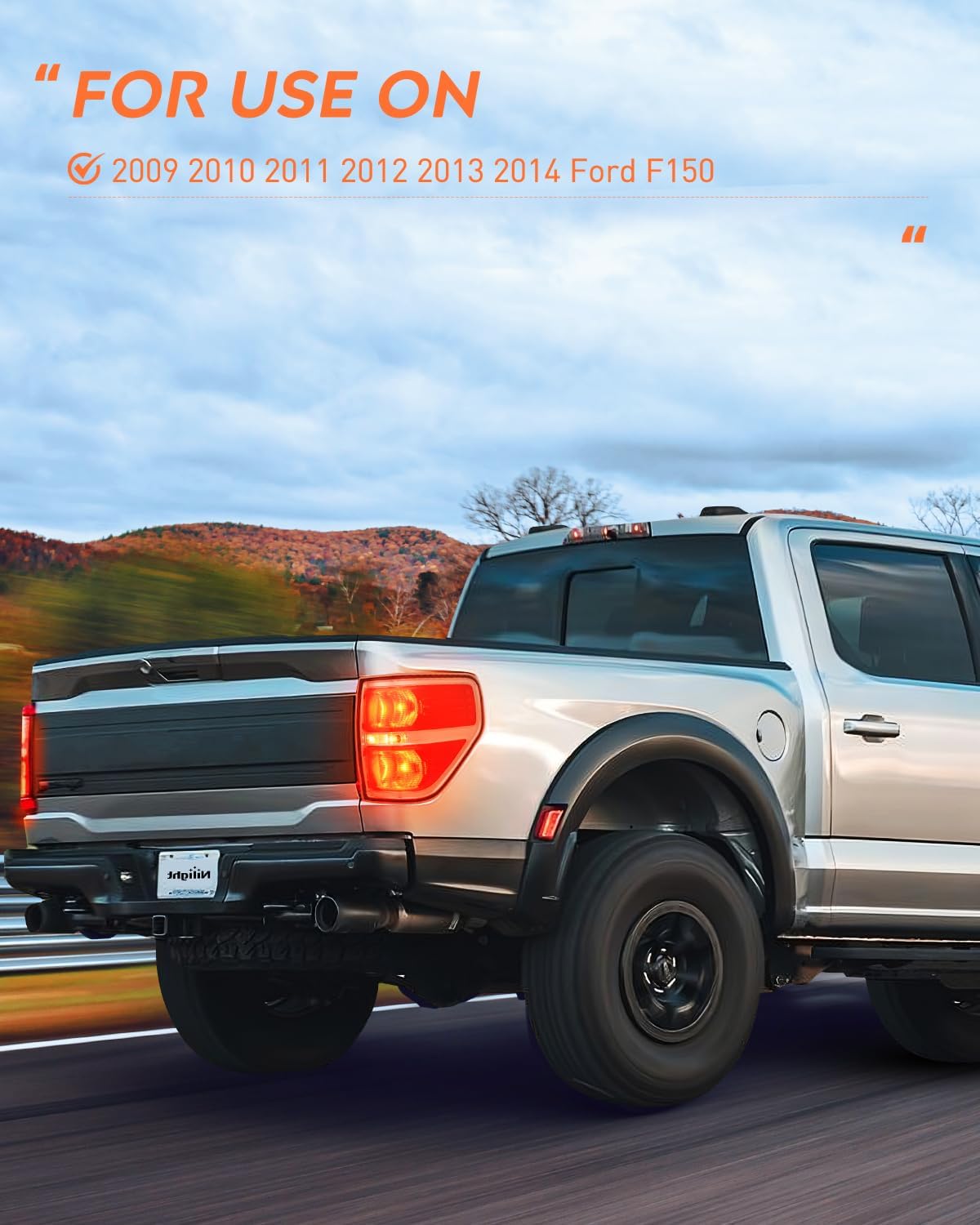 Taillight Assembly Compatible with 2009 2010 2011 2012 2013 2014 Ford F-150 F150 Pickup Truck Taillight Rear Lamp Replacement OE Style Red Housing Passenger side Chrome Trim