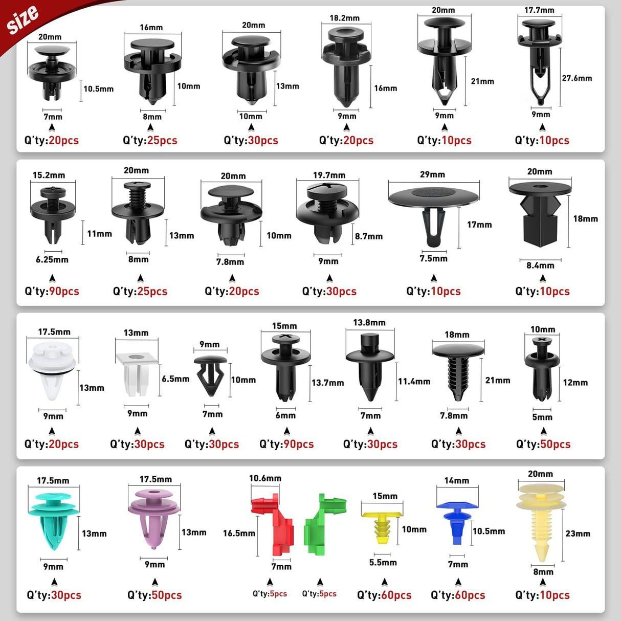 935 Pcs Car Push Retainer Clips & Auto Fasteners Assortment Nilight