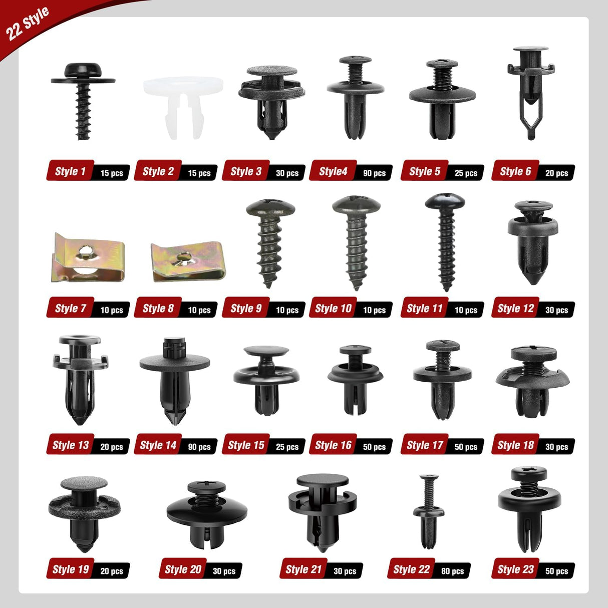 795Pcs Car Push Retainer Clips Auto Fasteners Kit Included 16 Sizes Nylon Bumper Fender Rivets Door Trim Panel Clips with 5 Fasteners Remover 10 Cable Ties for Toyota GM Ford Honda Chevy