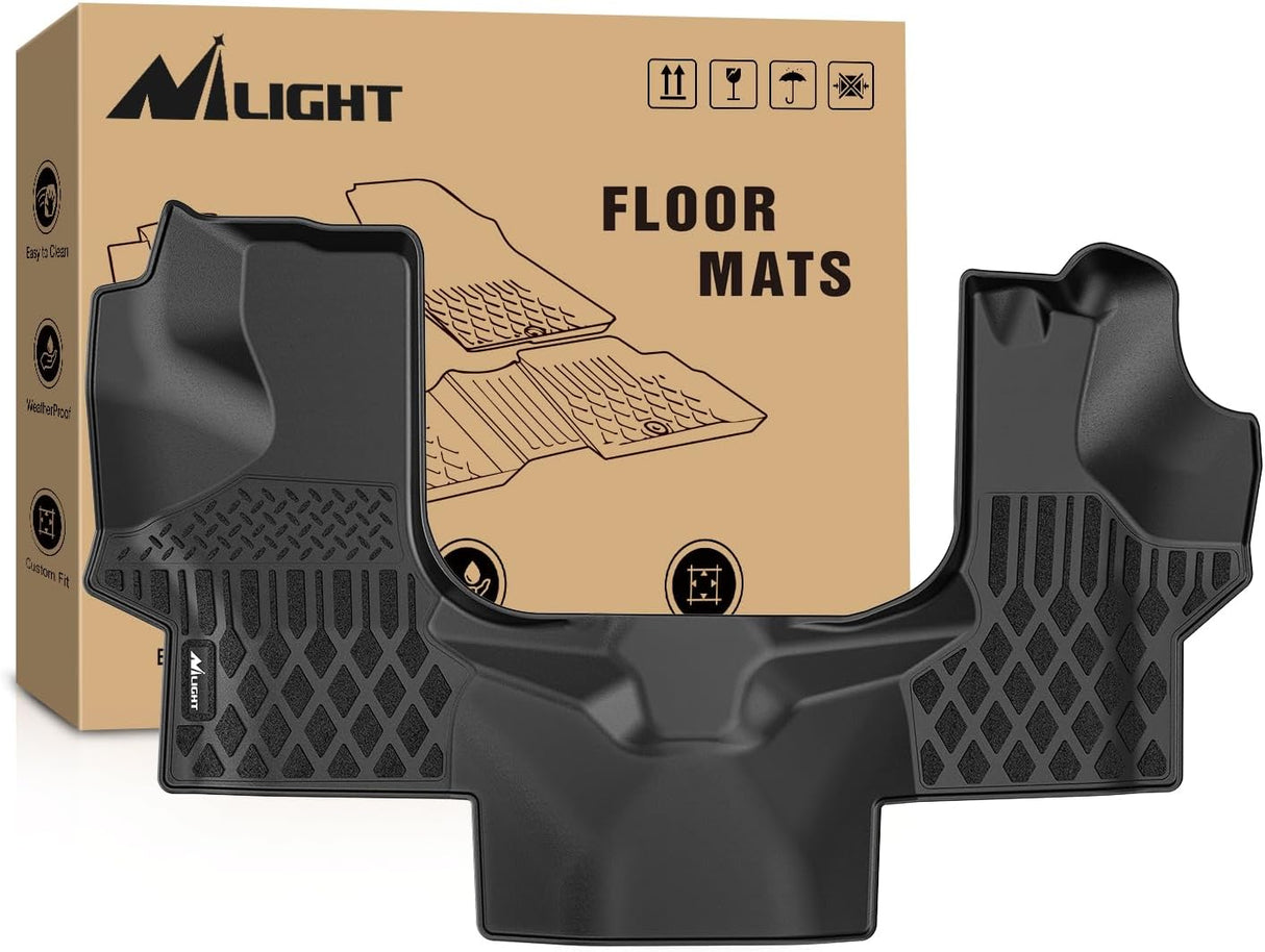 TPE Floor Mats for Chevy Express GMC Savana 1500 2500 3500 2015 2016 2017 2018 2019 2020 2021 2022 2023 2024 2025 All Weather Custom Fit Heavy Duty Floor Liners