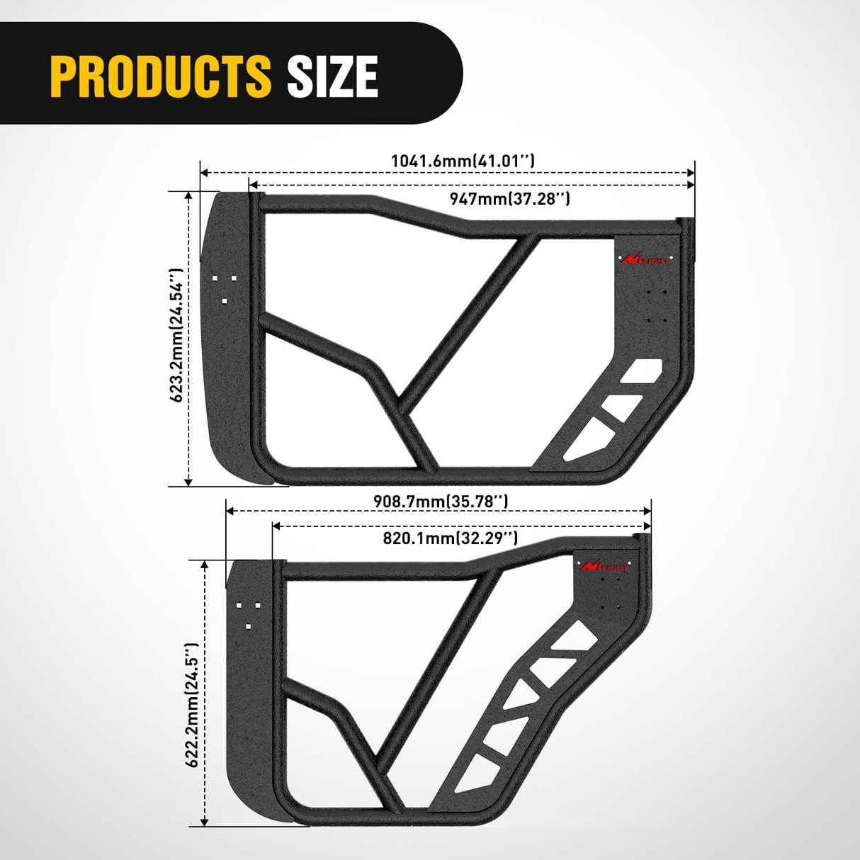Tube Doors Compatible with Ford Bronco 4-Door 2021 2022 2023 2024 2025,Off Road Front Rear Tubular Doors 4PCS
