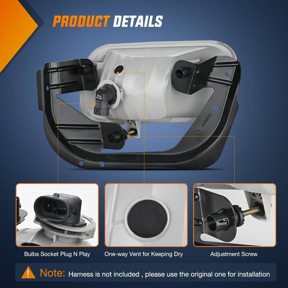 2009-2012 Dodge Ram 1500 2010-2018 Dodge Ram 2500 3500 Fog Light Assembly Clear Lens Nilight