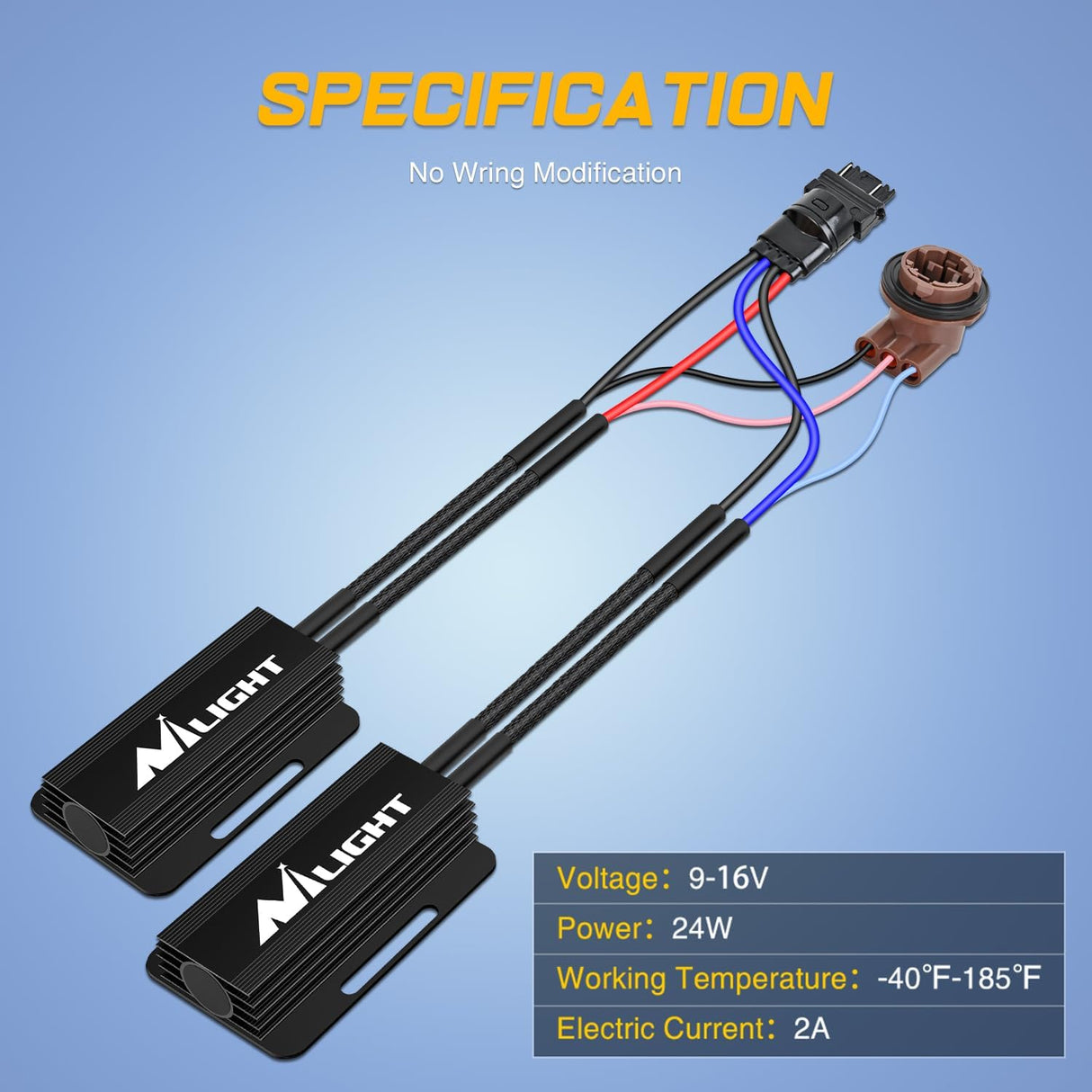 3157B CK LED CANbus Decoder, Anti-Flickering Harness Load Resistor Kit Turn Signal Error Warning Canceller, Pack of 2