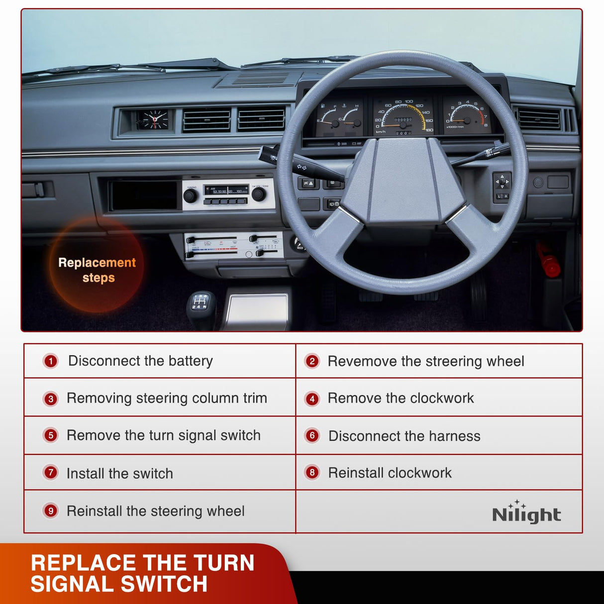 1986-1993 Nissan Pickup D21 Pathfinder 1986 Nissan 720 1987-1990 Sentra 1987-1989 Stanza Combination Lever Turn Signal Switch Nilight