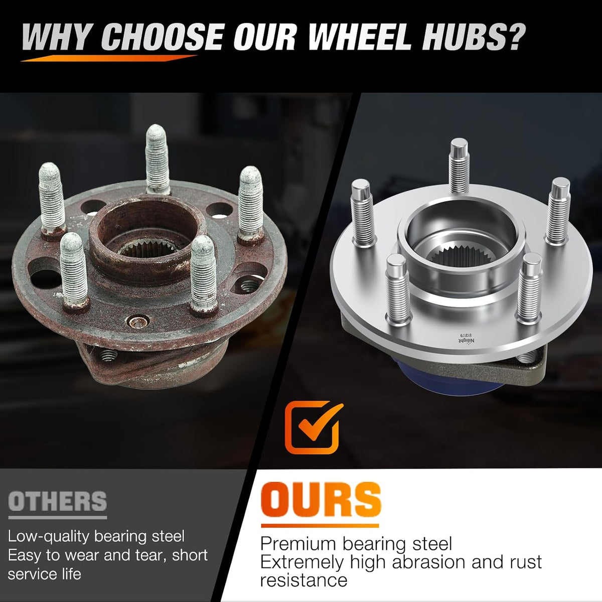 Wheel Bearings and Hub Assembly for Buick Century 1997-2005 W/ABS | For 1997-2004 Buick Regal, 1997-1999 Buick Riviera, 1997-2004 Cadillac Seville, 1997-2002 Cadillac Eldorado-2Pack