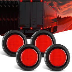 2.5 Inch Red 13 Leds Round Marker Clearance Light (4 Pcs)