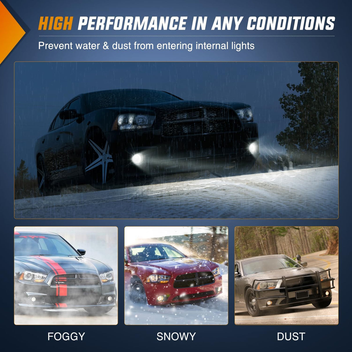 Fog Lights Assembly Compatible with 2011 2012 2013 2014 Dodge Charger (Not fit SRT8 Models) w/9006 12V 51W Bulbs Clear Lens