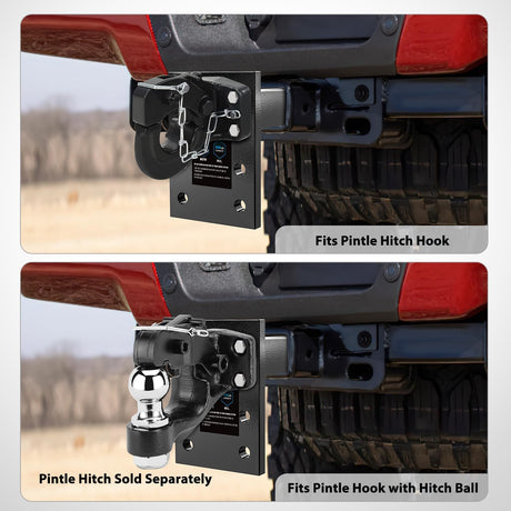 3-Position Pintle Hook Mount for 2 Inch Hitch Receiver Nilight