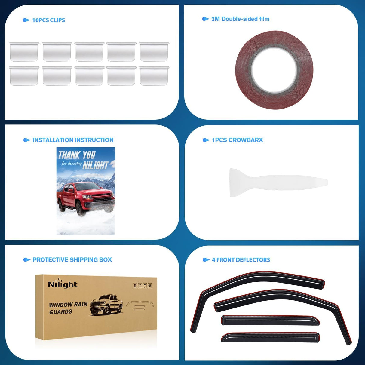 in Channel Window Visors for Ford F150 2009-2014 Crew Cab, Smoke Rain Guards, Clip-On Installation, Wind Deflectors for Sun Rain Ventilation-4PCS