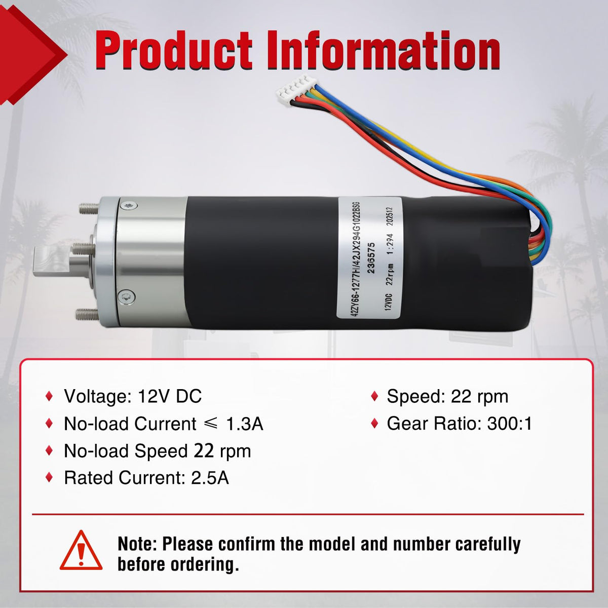 236575 RV in-Wall Slide-Out Motor for Lippert Schwintek 300:1 | Compatible with Lippert Schwintek in Wall Slide System 300:1 High Torque Gear Ratio IG-42 10mm for Travel Trailer Camper