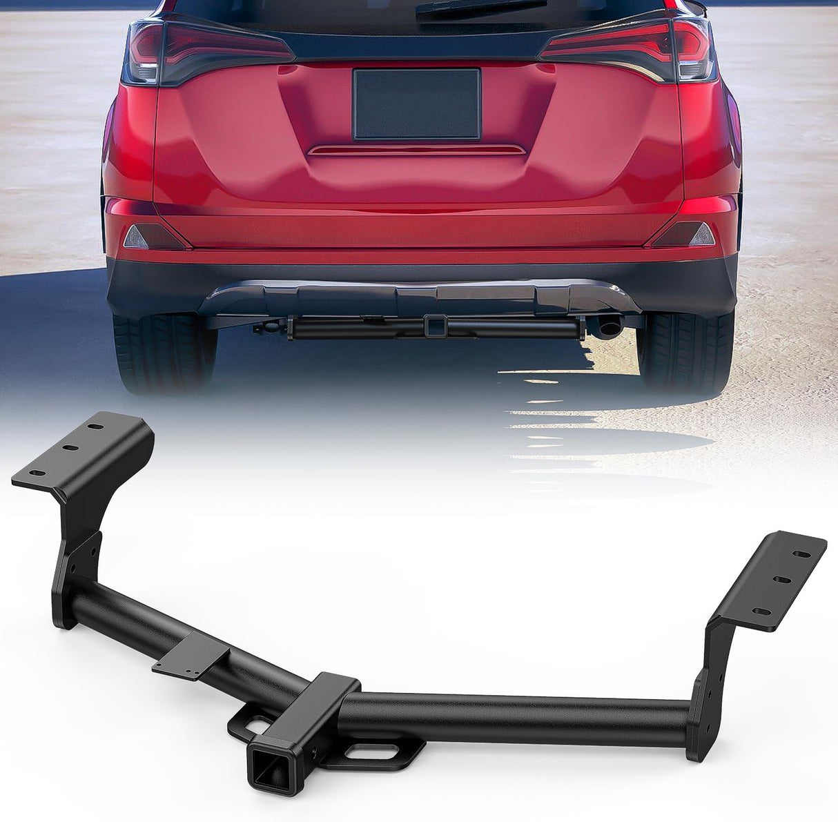 2 Inch Receiver Tow Hitch for Toyota RAV4 2006-2018 | Class 3 Trailer Hitch for 2006 2007 2008 2009 2010 2011 2012 2013 2014 2015 2016 2017 2018 Black Powder Coated