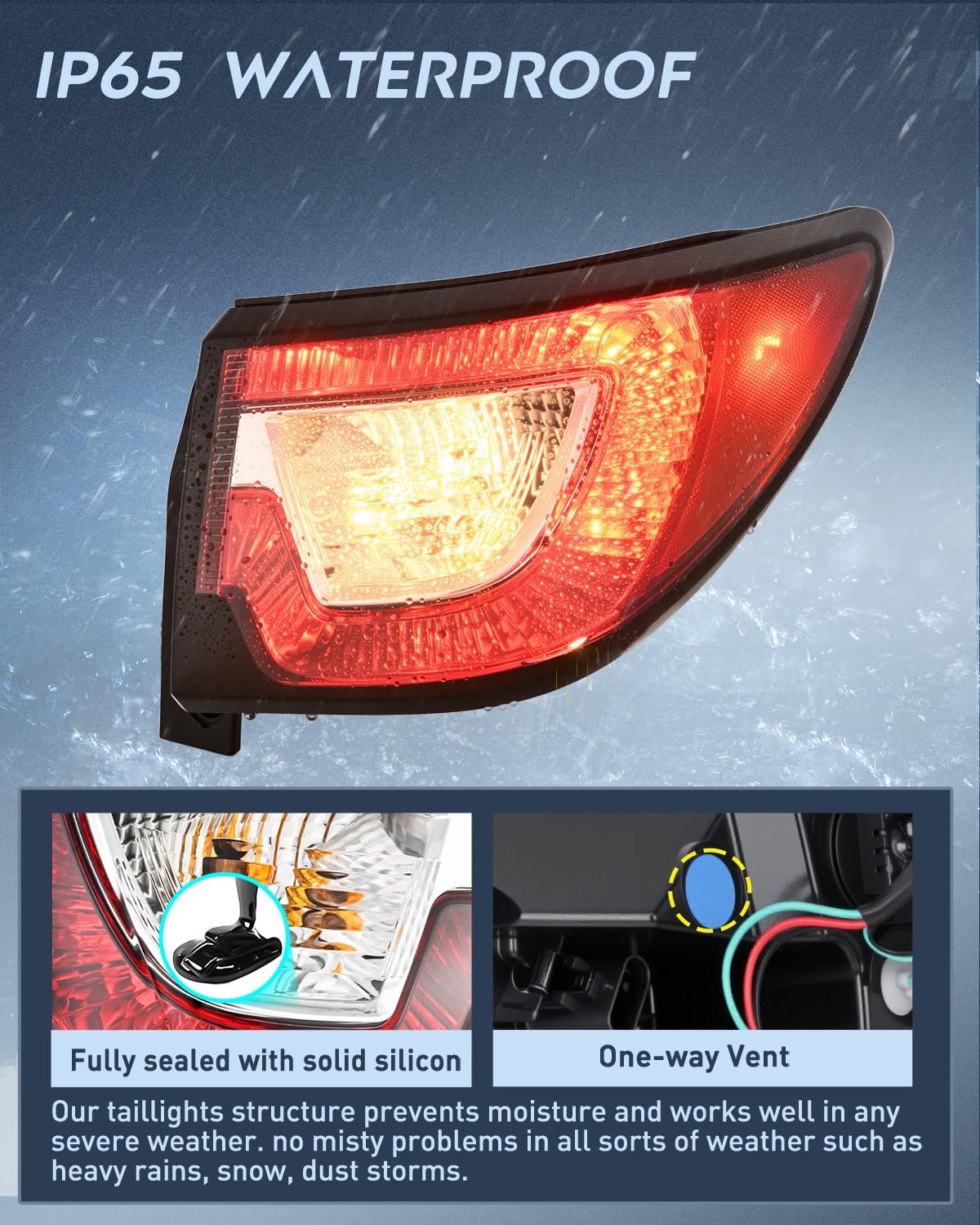 Taillight Assembly Compatible with 2013 2014 2015 2016 2017 Chevy Traverse Tail Light Replacement OE Style Passenger Side with Bulbs