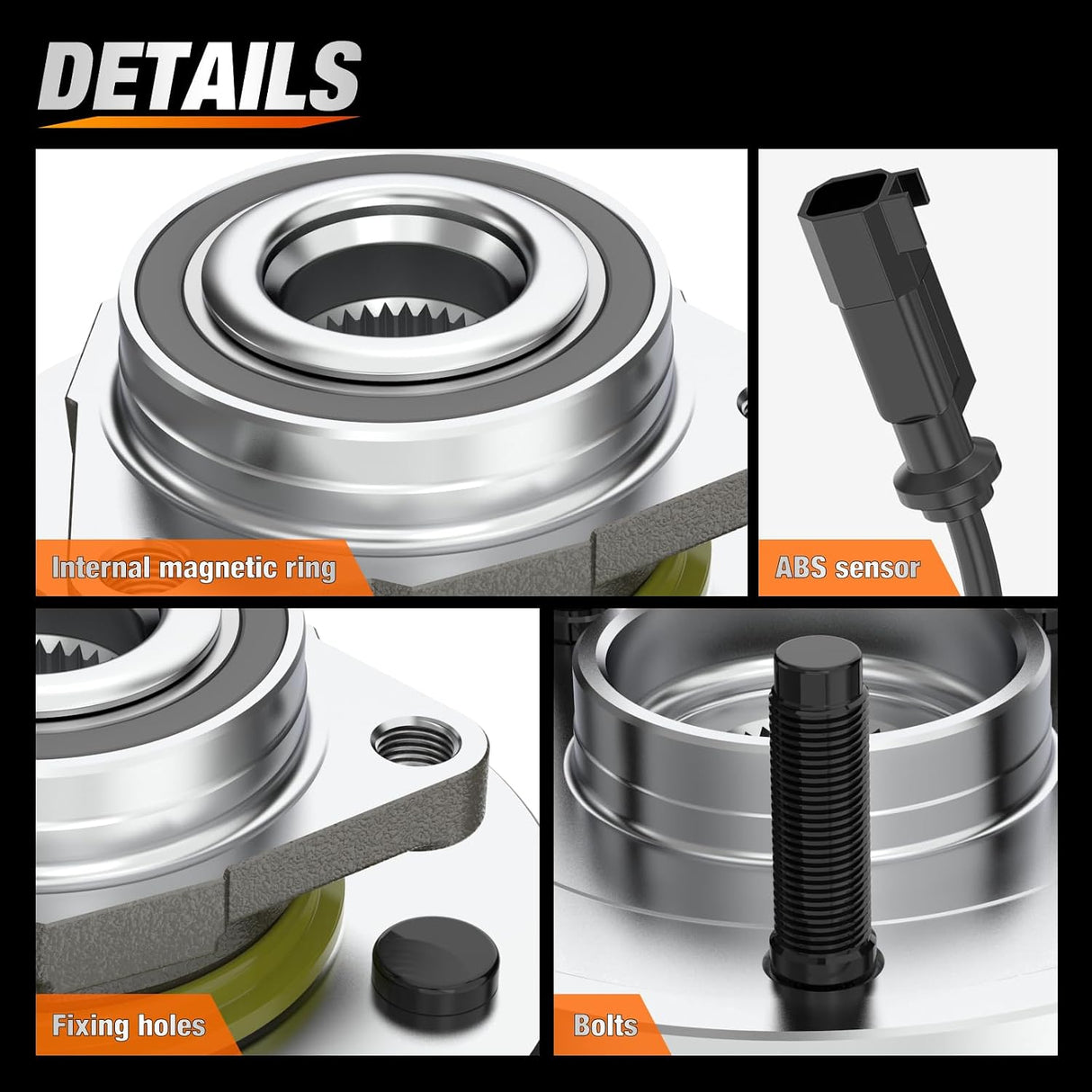 Front Wheel Bearing Hubs for Dodge Ram 1500 2009-2010, W/ABS-2Pack | Direct Replacement, Smooth & Quiet Operation, Heavy-Duty Construction