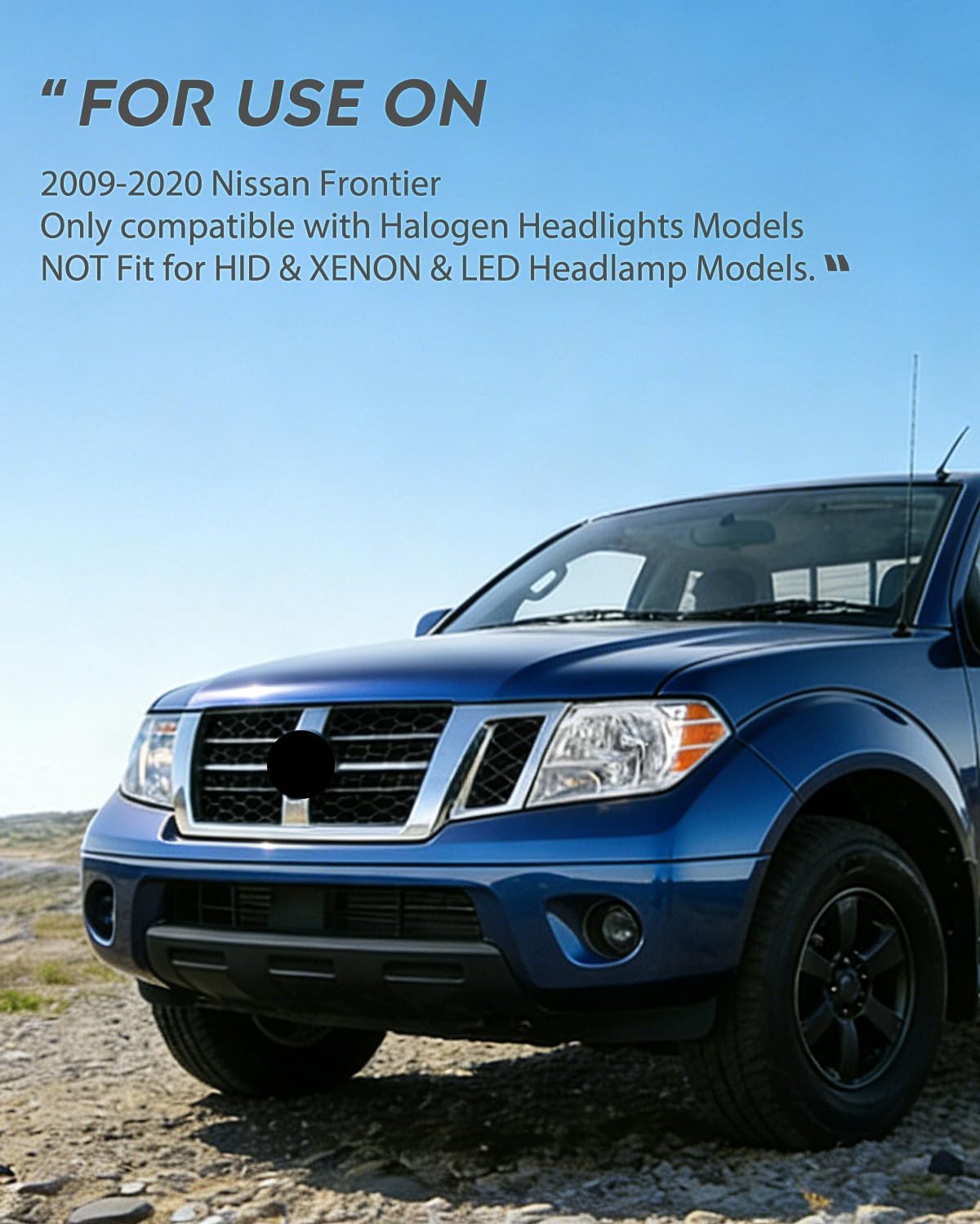 Headlight Assembly Compatible with 2009-2021 Nissan Frontier | 2009-2021 Nissan Frontier 4-Door Sedan Chrome Housing Amber Reflector