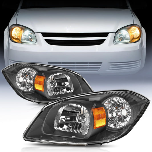 Headlight Assembly Black Housing Amber Reflector For 2005 2006 2007 2008 2009 2010 Chevy Cobalt 2005-2009 Pontiac Pickup Truck Nilight
