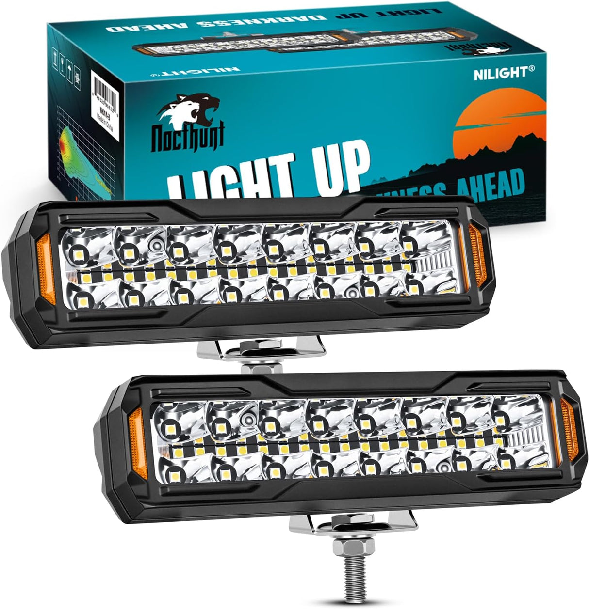 6 Inch LED Light Bar 2PCS 50W Spot Flood Combo Lamps | Off Road Driving Work Fog Lights IP67 Waterproof for Truck Pickup SUV ATV UTV Boat Motorcycle 4x4 Car