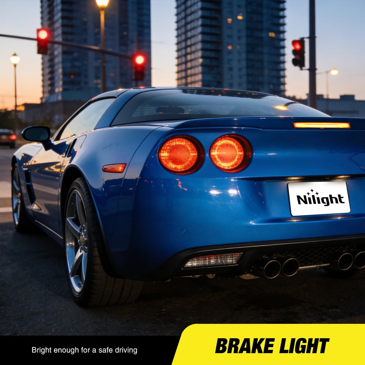 Third Brake Light for Chevy Corvette C6 2005-2013, Smoked Lens | for Chevy Corvette C6 2005 2006 2007 2008 2009 2010 2011 2012 2013, High Mount 3rd Stop Car Rear Center Cab LED Lamp