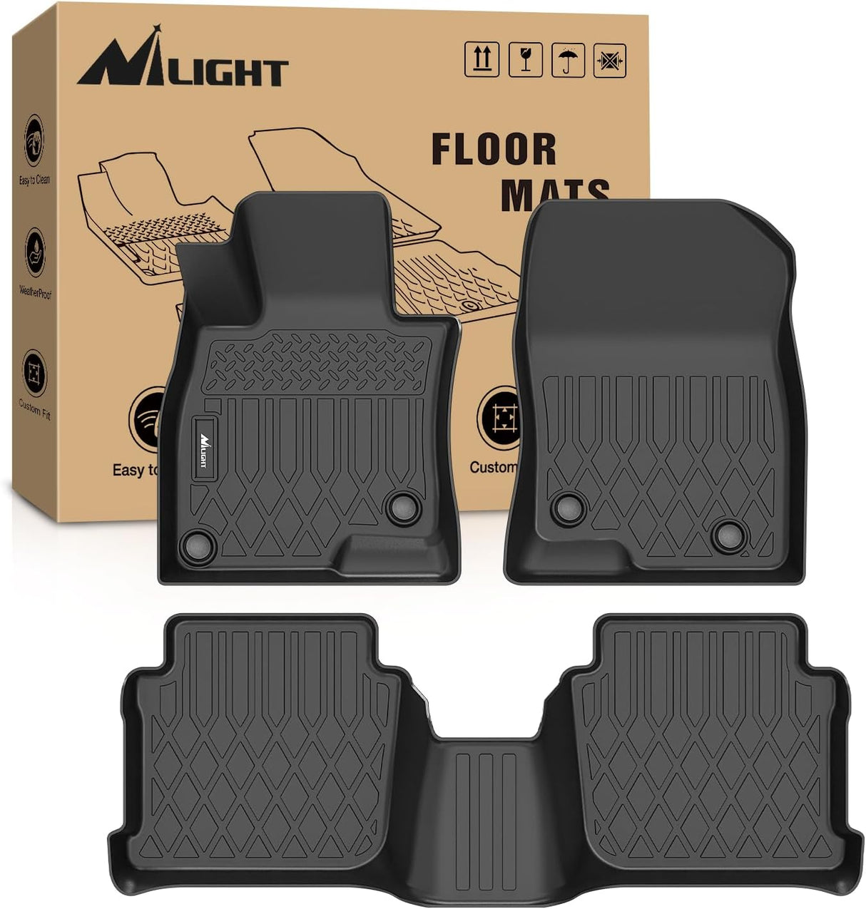 TPE Floor Mats for Mazda 6 2014 2015 2017 2018 2019 2020 2021, All Weather Custom Fit Heavy Duty Floor Liners