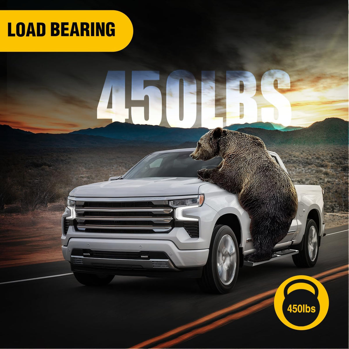 Running Boards for 2005-2023 Toyota Tacoma Double Cab 4 Full Size Doors 6 Inch Stainless Steel Bolt-on Side Step Nerf Bars