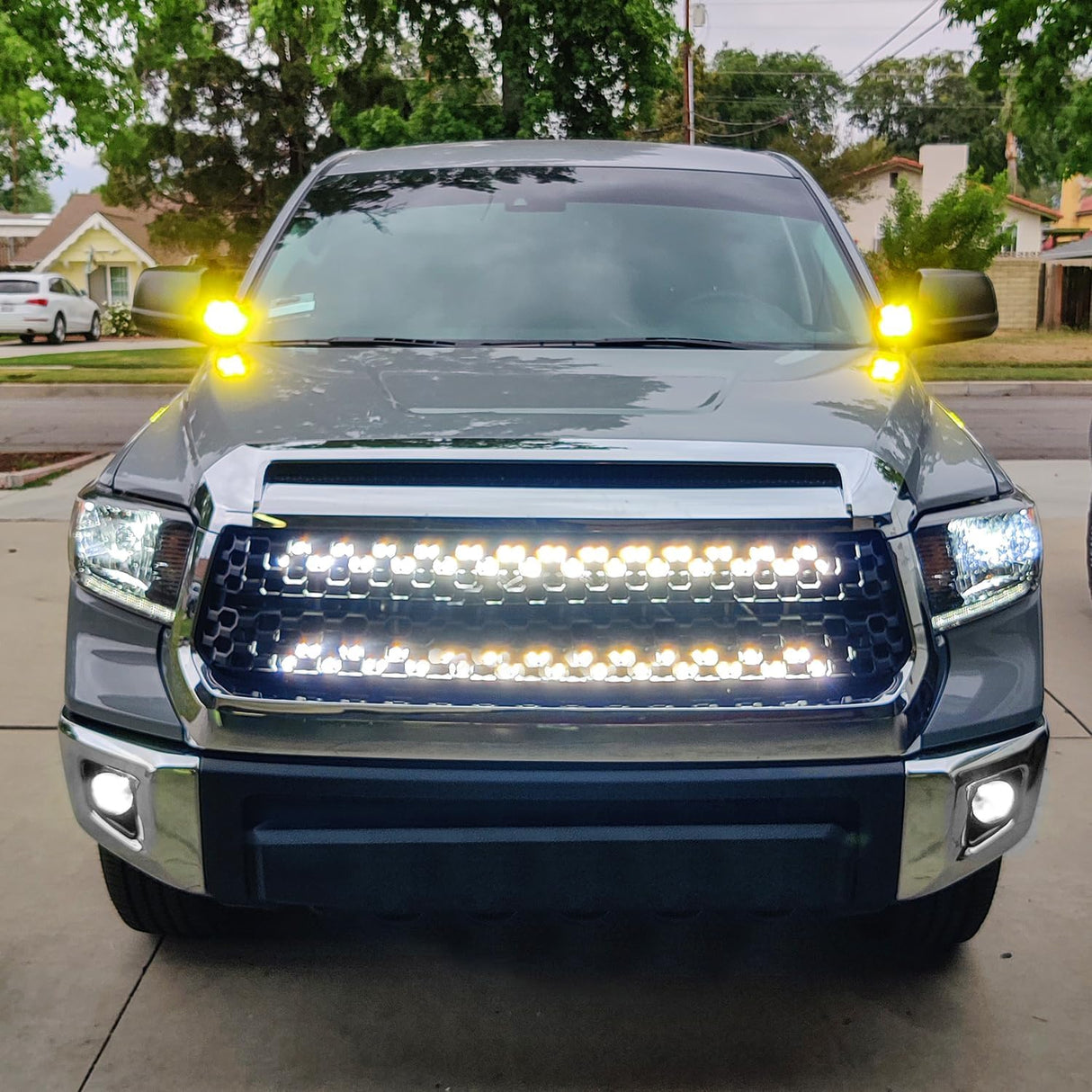 Ditch Light Brackets Hood Hinges Mount Bracket Kit for Auxiliary Offroad LED Pods Work Lighting Compatible with Toyota Tundra 2014 2015 2016 2017 2018 2019 2020 2021