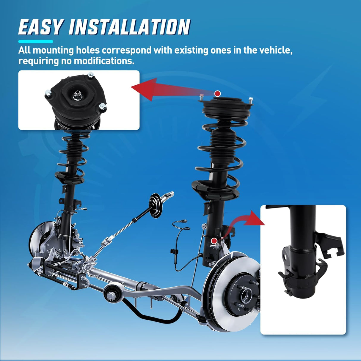 Front Struts Shocks Complete Assembly Kit Compatible with Nissan Versa 2007-2011 ALL Models, Versa 1.8L 2012 Front Shock Absorber Strut Coil Spring Assembly Pair Replace OE#172351 172352, 2PCS