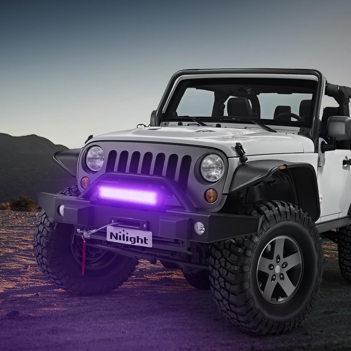LED Light Bar 12 Inch 72W Spot Flood Combo Purple Beam Off Road Lamp Fishing Hunting Emergency Deck Work Lighting for Trucks UTV Pick-up Van Boat Tractor